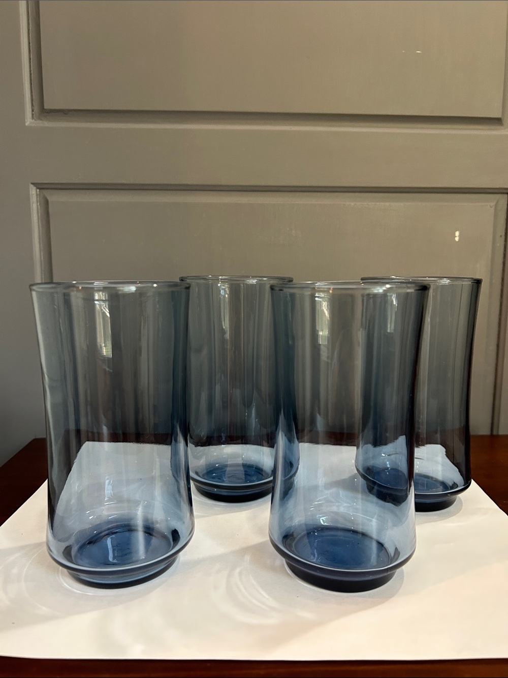 Libbey Glassware Smoke Blue Water Glass Set - Pack of 4 Vintage